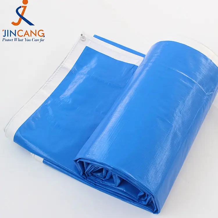 220g blå hvit med trykk PE tarpaulin