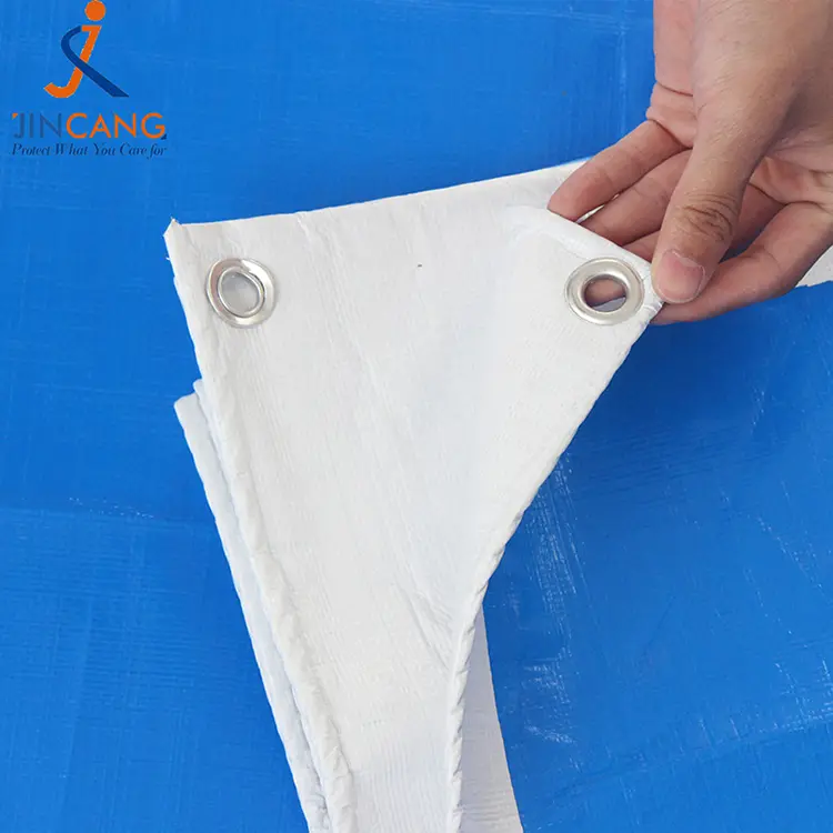 220g blå hvit med trykk PE tarpaulin